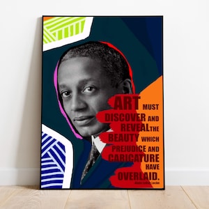 Pôster de Alain Leroy Locke, pôsteres do Renascimento do Harlem, pôster com citações inspiradoras em sala de aula, impressão de arte ativista, arte de parede da história negra