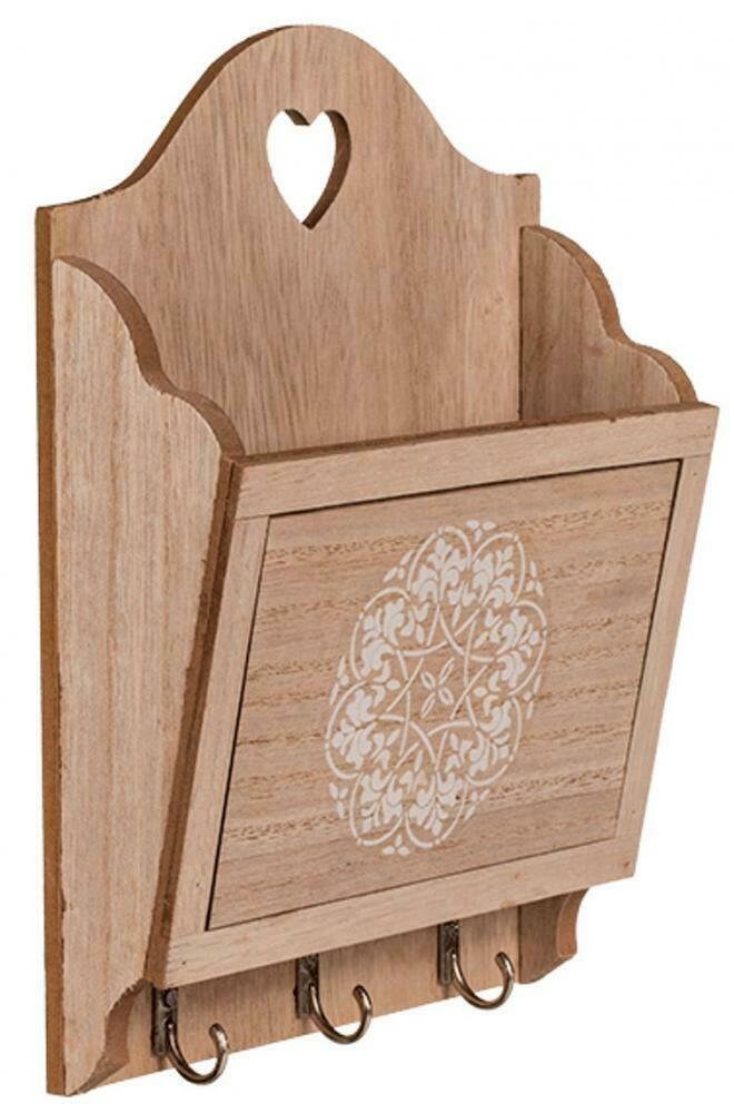 Wall Mounted Wooden Letter Storage Rack with 3 Key Hook Etsy