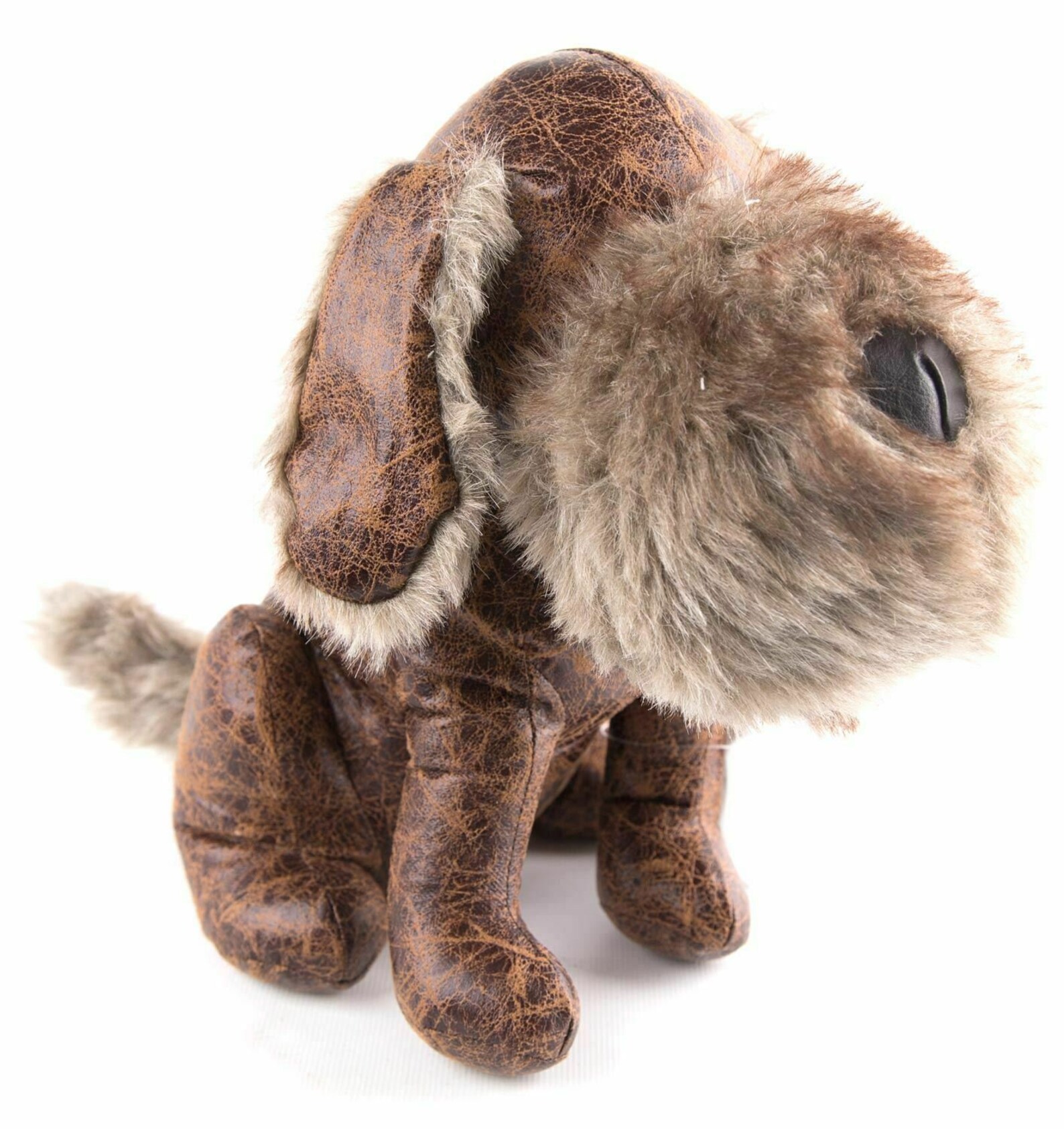 Decorative Faux Brown Leather Sitting Dog Doorstop 26cm Dog Etsy