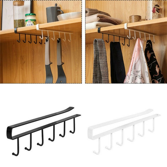 Metal 6 Hooks Under Shelf Mug Cup Cupboard Kitchen Organiser Etsy Metal 6 Hooks Under Shelf Mug Cup Cupboard Kitchen Organiser Etsy