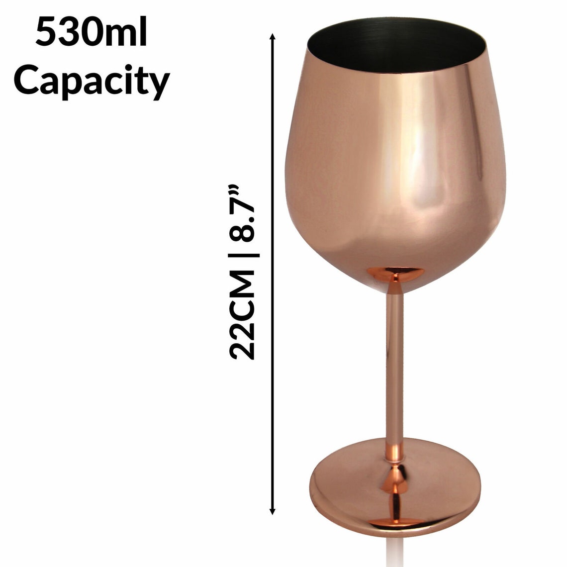 2 Copper Finish Wine Glasses 530ml Rose Gold Shatterproof Gin Etsy