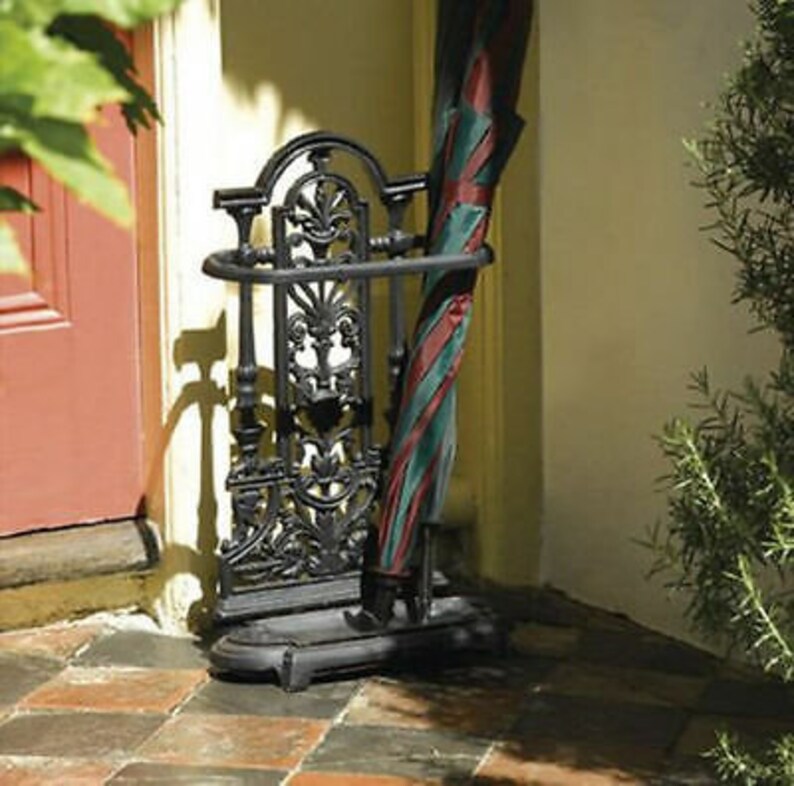 Vintage Cast Iron Umbrella Stand Antique Victorian Walking Etsy