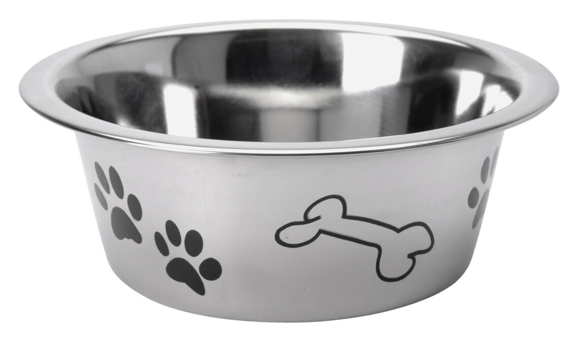 Stainless Steel Dog Pet Feeding Water Bowl Attractive Paw & Etsy