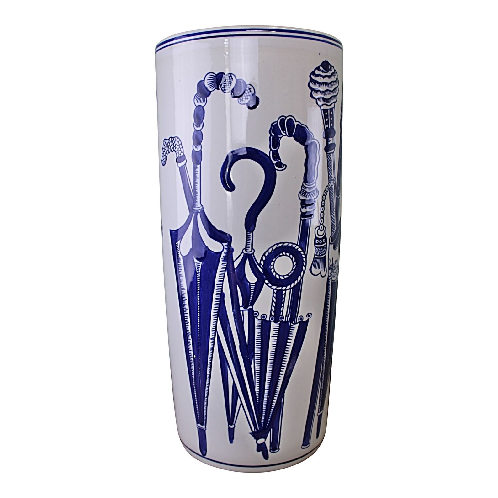 Umbrella Stand Vintage Blue & White Umbrellas Design Etsy