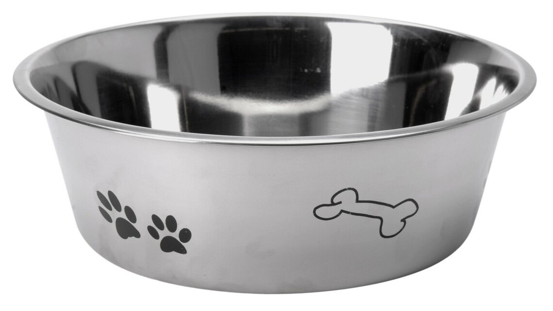 Stainless Steel Dog Pet Feeding Water Bowl Attractive Paw & Etsy