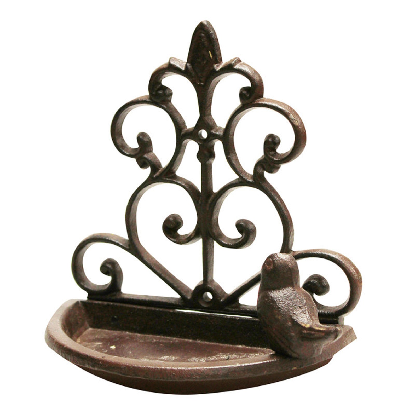Cast Iron Wall Mounted Bird Feeder Vintage Scroll Hanging Etsy
