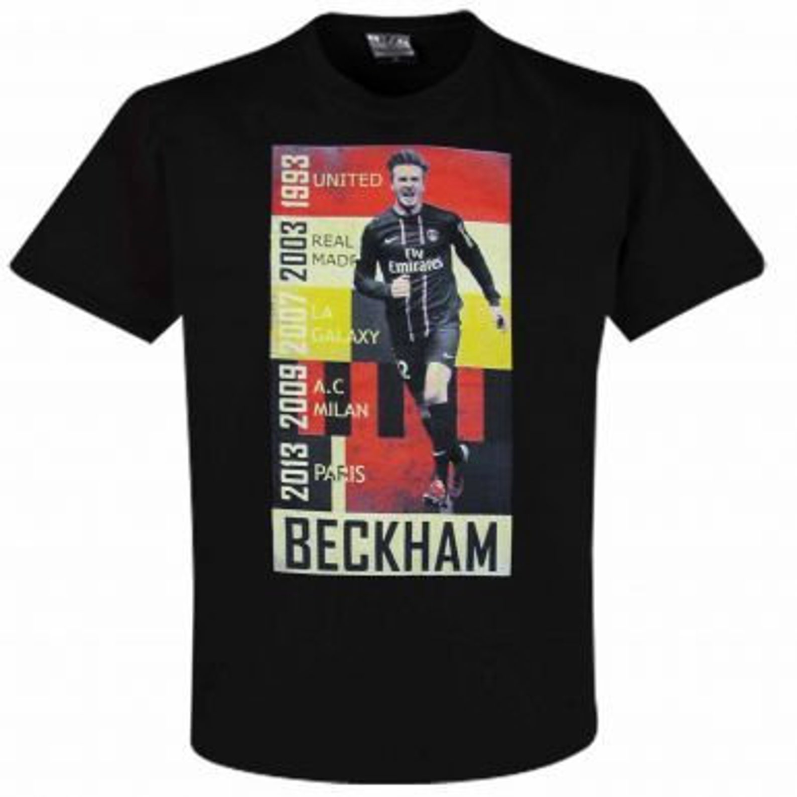 David Beckham retro tshirt career timeline print on the Etsy