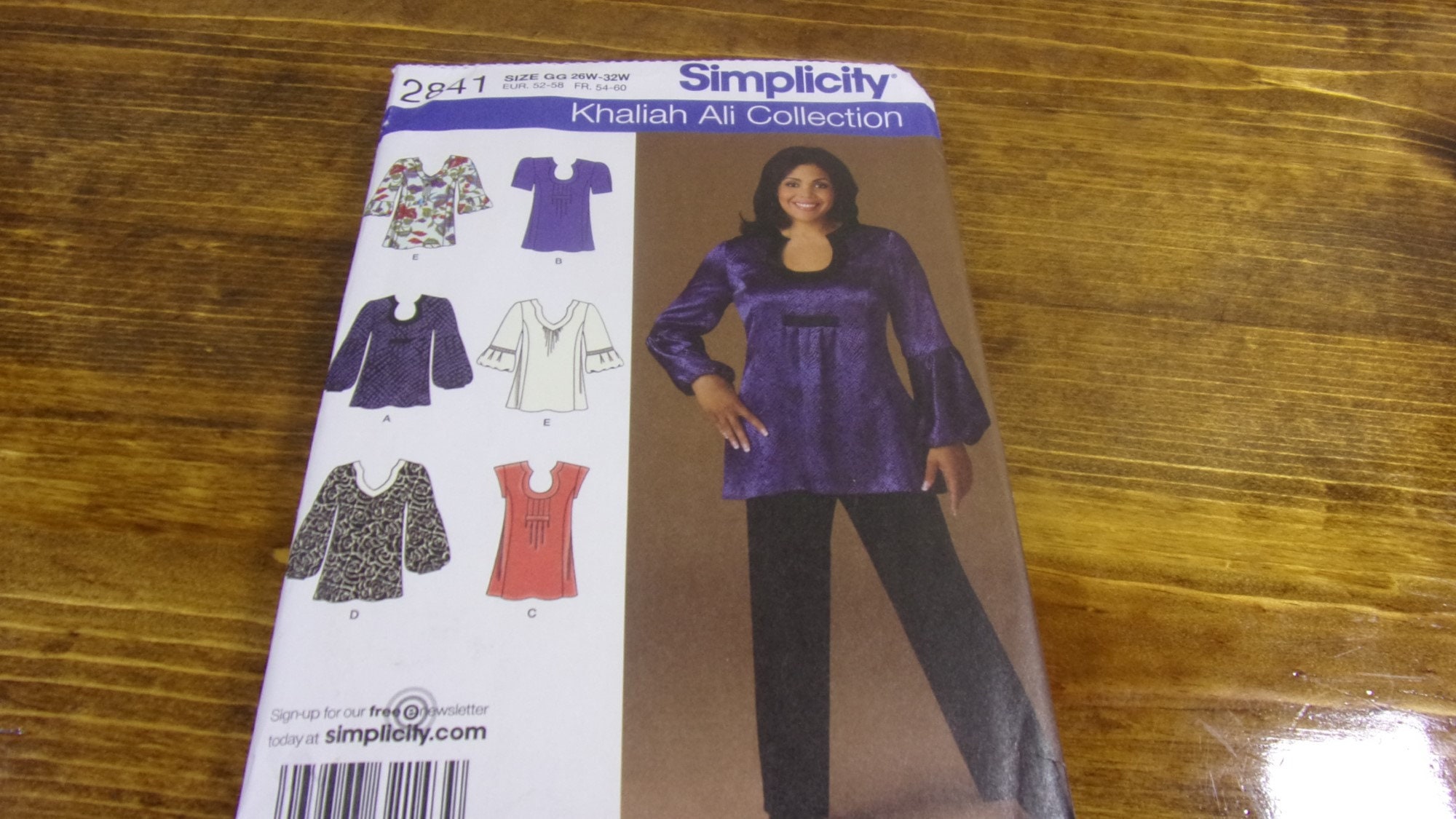 Simplicity Size 26W-32 W Top Sew Pattern #2841 ~ Khaliah Ali