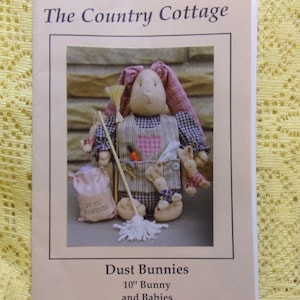 Bunny Rabbit Craft Pattern ~ Dust Bunnies ~10&quot; Country Bunny and Babies ~ Easter Bunny, NOS UNCUT Factory Fold
