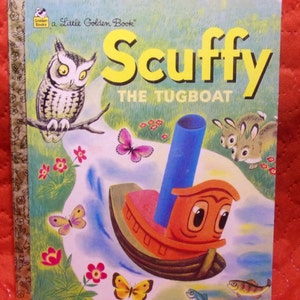 Vintage 1983 Little Golden Book, &quot;Scuffy The Tugboat&quot;, Picture Book, New Old Stock