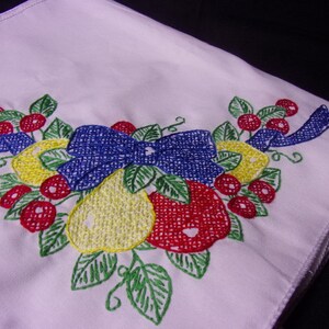 Hand Embroidered Placemats New Set of 4 Fruit Embroidered Placemats Country Farmhouse Decor