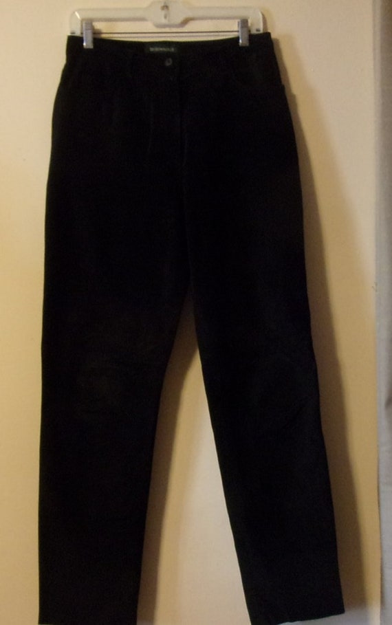 Vintage Women's Black Suede Leather Pants by  Bus… - image 1