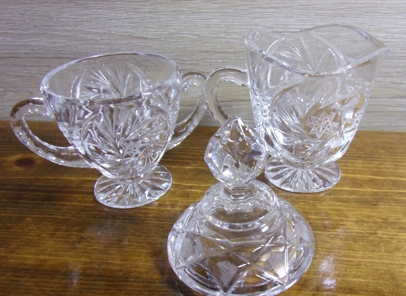 Vintage Imperlux Hand Cut Lead Crystal Creamer and Sugar Bowl Etsy