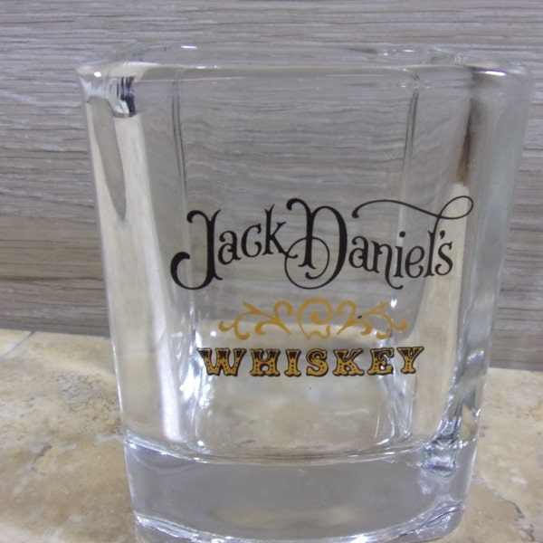 Jack Daniels 1970 Square Heavy Whiskey Glass ~ Mancave Barware ~ For Fine Sipping