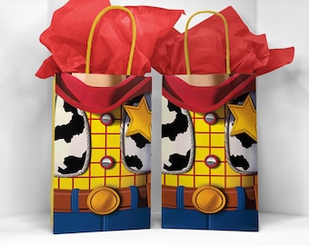 Bolsa de regalo imprimible de vaquero, cumpleaños del lejano oeste (descarga digital)