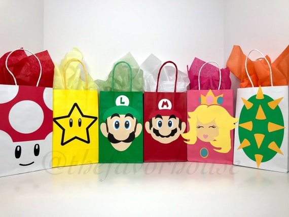 Mario Brothers Favor Bag Mario Brothers Gift Bag Mario | Etsy