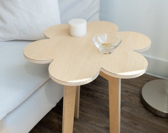 curvy table - accent table - end table - side table - side table for living room - nightstand - maple table - cute table - curvy furniture