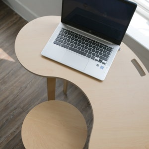 Squiggle Desk: Modern Baltic Birch Home Office Desk (46&quot; x 16&quot;)