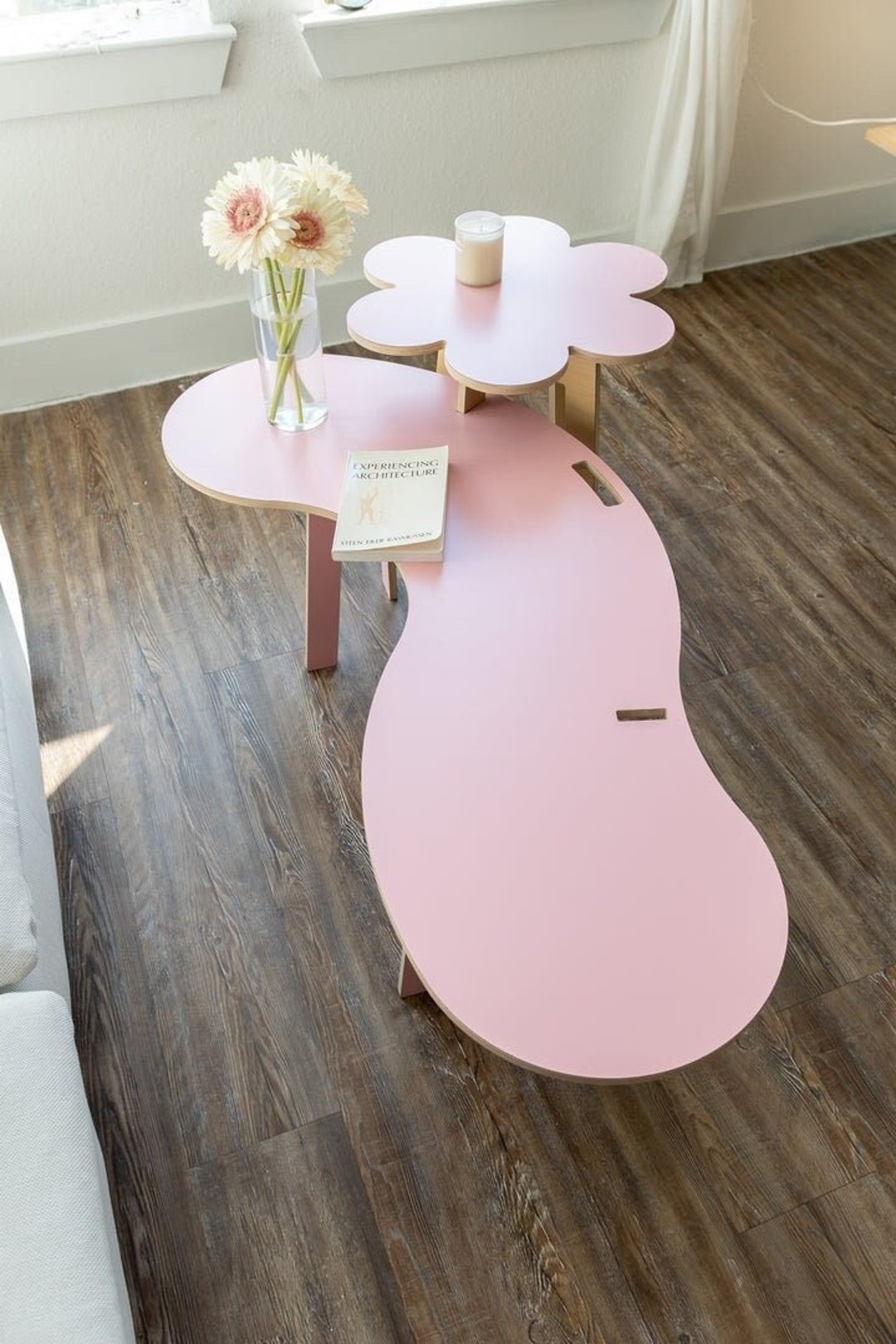 PINK Table Wavy Coffee Table Squiggle Coffee Table Living Room