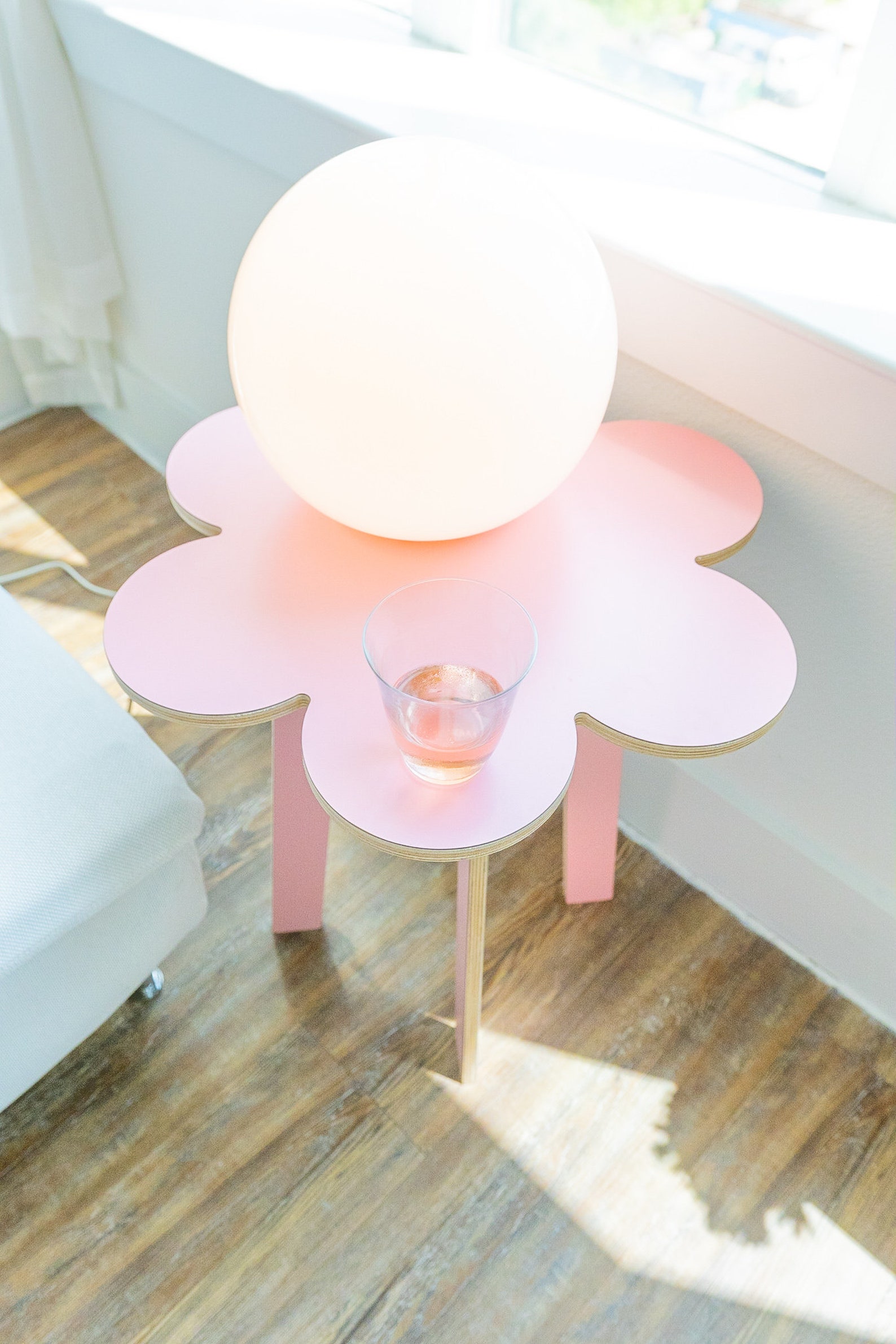 Pink Side Table Pink Décor Barbiecore Décor Wavy Table Wavy Etsy