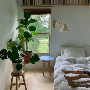 Scandi Circle Side Table: Modern Maple Accent Table