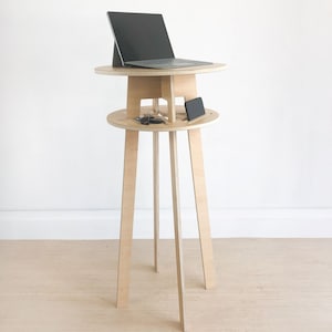 Modern Minimalist Standing Desk Small Space Desk Office Work Scandinavian Scandi Desk Mid-Century Desk Wood Desk for Standing Desk Wood image 7