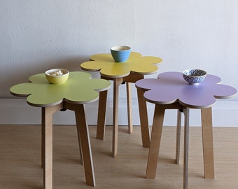 Flower Side Table: Baltic Birch Scandi Accent Table