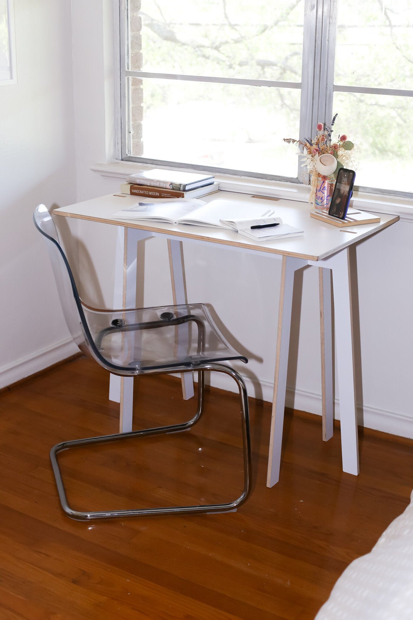 Home Office Desk Work From Home Desk Minimal Wood Desk Etsy