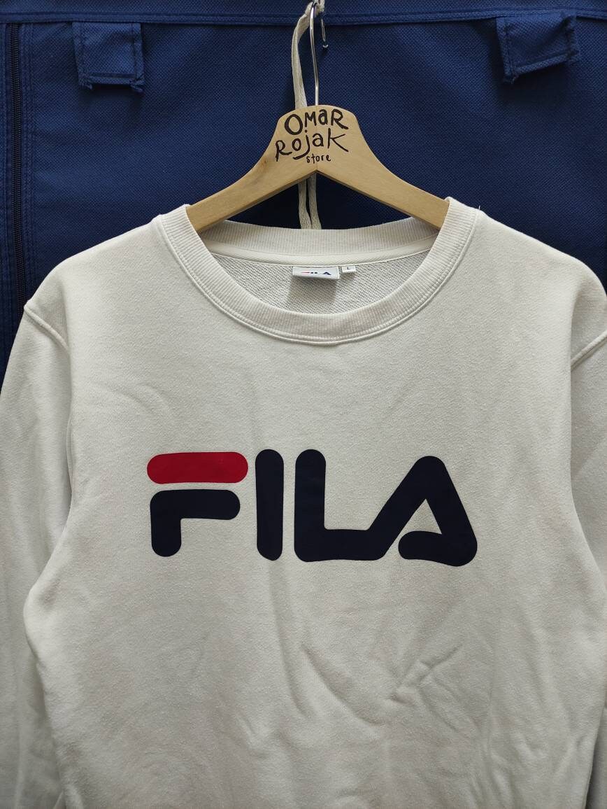 Fila White Big Logo Sweatshirt Pullover Jumper S38 | Etsy