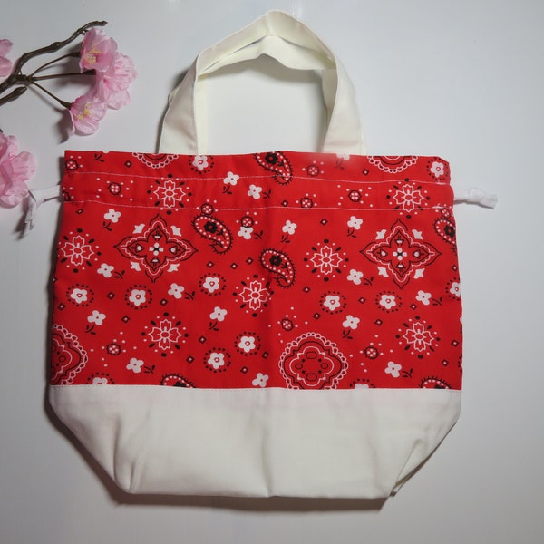 Handmade Fabric Bento Lunch Bag, Reusable Bento Bag, Washable Snack Bag, Eco Friendly Lunch Bag, Lunch Bag, Bento Bag