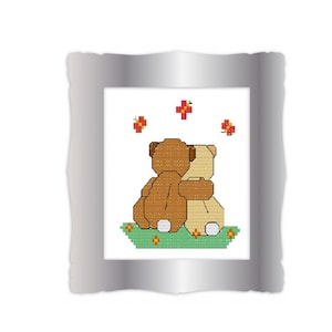 Cuddling Teddies クロスステッチ パターン/チャート PDF ダウンロード