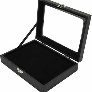 Dustproof Pin Display Case, Shadow Box Frame with Hard Glass Door, Pin Collection Display for Military Medals, Jewellery Pins, Pin Gift