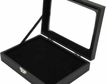 Dustproof Pin Display Case, Shadow Box Frame with Hard Glass Door, Pin Collection Display for Military Medals, Jewellery Pins, Pin Gift