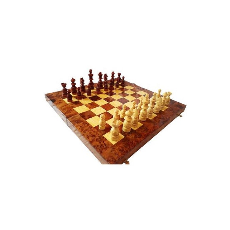 Backgammon Chess Board and Chess Set in Cedar Wood 50 X 50 Etsy