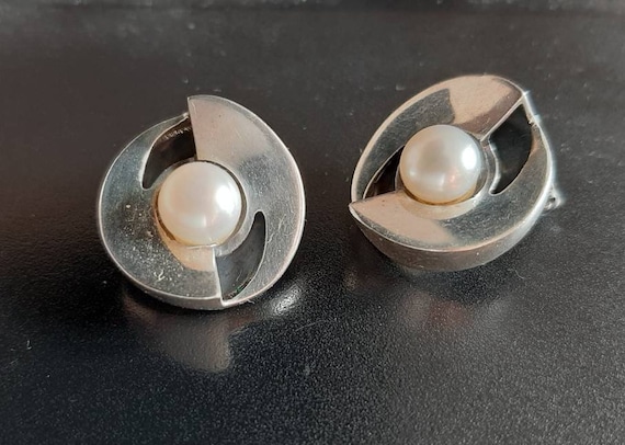 Clip-on earrings, silver 925, vintage