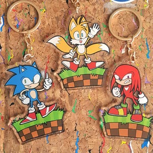 Sonic the Hedgehog - Sonic, Tails, and Knuckles 3&quot; Charms