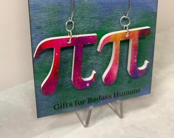 Pi Day Earrings - Science Earrings - Gift for Teacher - Geek Earrings - Nerd Earrings - Lightweight Earrings - Math Jewelry - Gift for Tutor