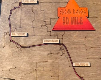 Ten Junk Miles - Sugar Badger 2023 Race Souvenir Plaque - Customizable.  50 Mile, 50K and Half Marathon Options