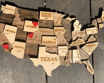 USA Map - Our Story - Fully Customizable Housewarming Gift - New Home - Wedding Gift - Realtor Gift - Personalized Closing Gift