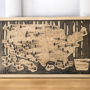 National Parks Fillable Checklist Map