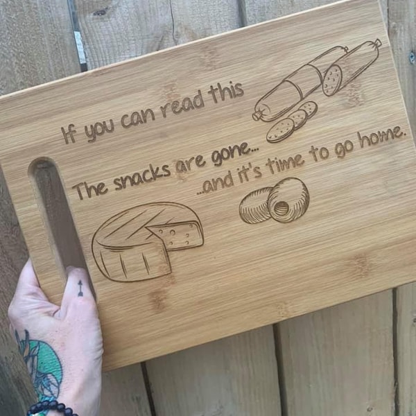 Personalized Funny Charcuterie Board, "If you can read this, it's time to go home," Cutting Board, Secret Santa, Funny Stocking Stuffers