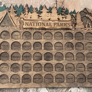 USA National Parks Travel Tracker: Wooden Adventure Map