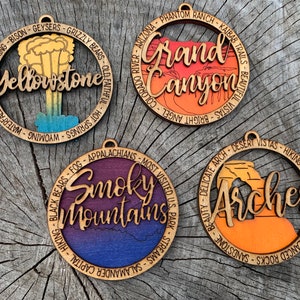 Personalized National Parks Ornament: Grand Canyon, Yellowstone, Arches