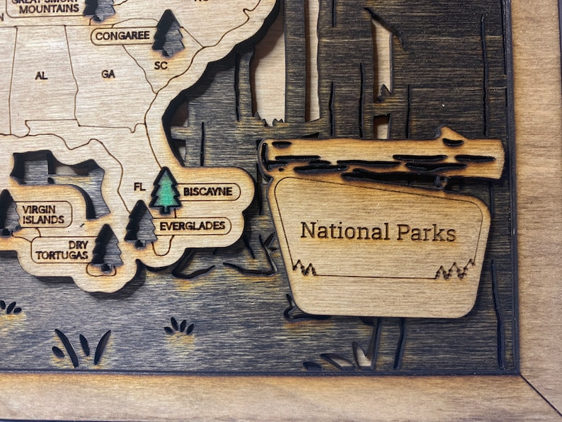 National Parks Travel Checklist Map