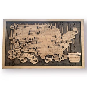 National Parks Fillable Checklist Map