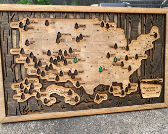 National Parks Travel Map - Shelf Decor - Gift from Family - USA Travel Map - Anniversary Gift - Gift for Hikers - Grand Canyon - Outdoors
