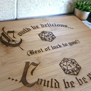 Personalized Funny DND Bamboo Snack Board: Game Night Gift