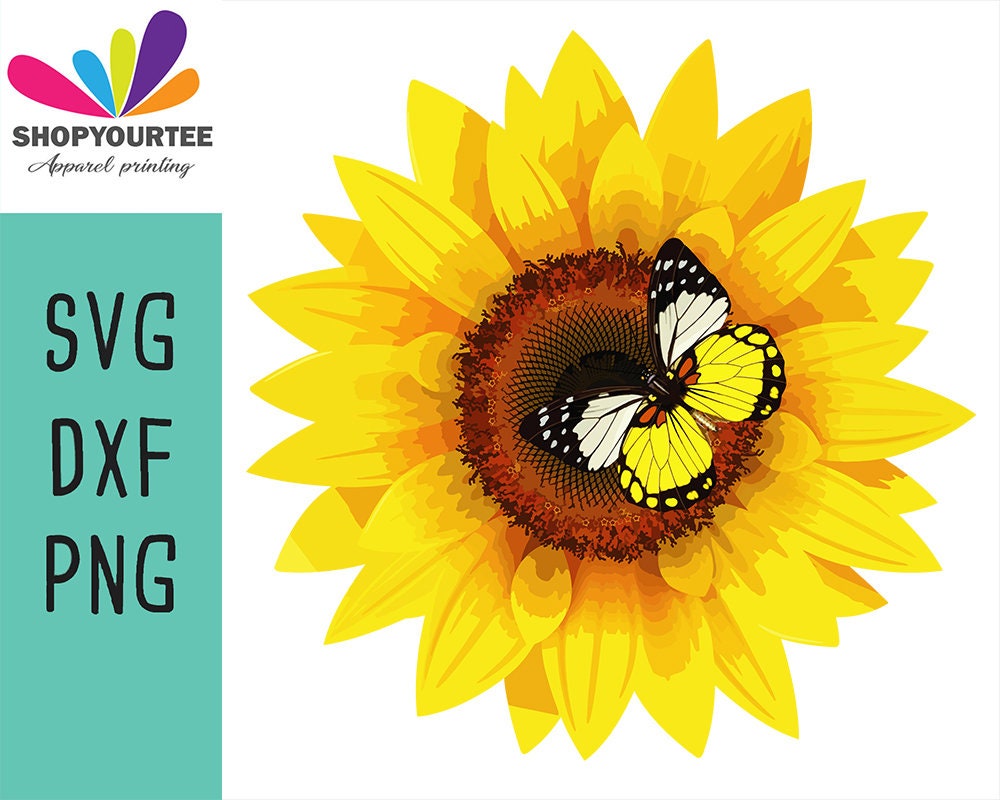 Download Butterfly sunflower svg Sunflower Svg Files Flower Svg | Etsy