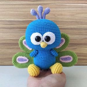 Modèle de crochet de paon, modèle de crochet de paon, amigurumi de paon, amigurumi de paon, peluche de paon, jouet de paon, décoration de paon, Pavo image 10