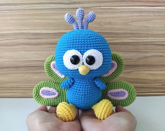 Modello all'uncinetto pavone, modello all'uncinetto pavone, amigurumi pavone, amigurumi pavone, peluche pavone, giocattolo pavone, decorazione pavone, Pavo